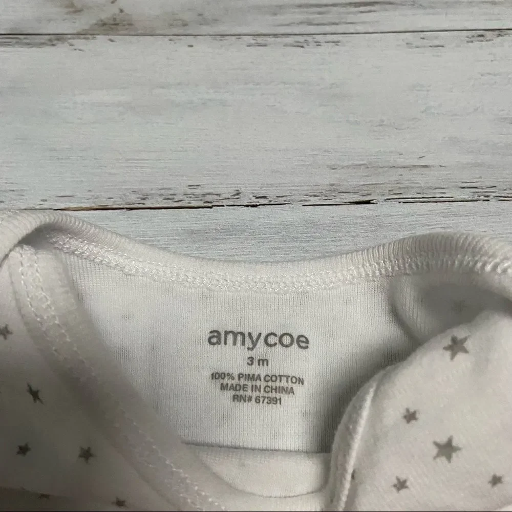 🍭6/$30 Amy Coe Star Pima Cotton Long Sleeve Onesie - 3 m